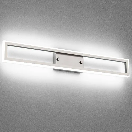 Miniatura 10 de Luces de tocador de níquel cepillado para baño, luces LED regulables para baño, luz de tocador moderna de 24 pulgadas, 6000 K