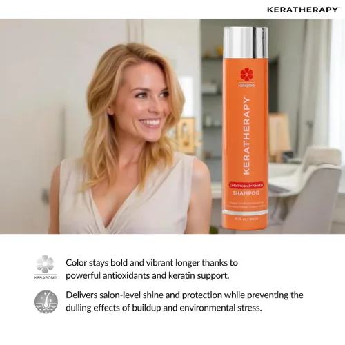 Miniatura 7 de KERATHERAPY Champú protector de color con infusión de queratina, 10.1 onzas líquidas, 10.1 fl oz – Champú protector de color sin gluten para cabello