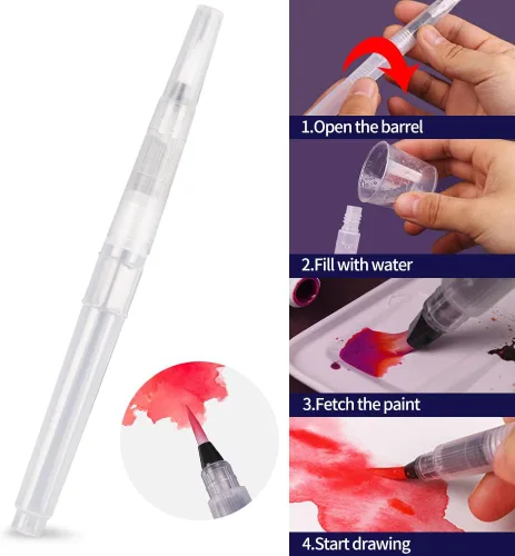 Miniatura 4 de TRANSON Juego de pintura de acuarela de 48 colores con 4 pinceles de pintura y 1 pincel de agua para adultos, estudiantes, principiantes y artistas