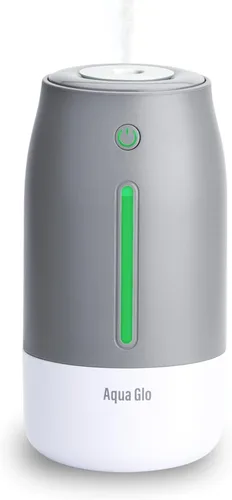 Miniatura 8 de Aqua Glo - Humidificadores portátiles personales para dormitorio, humidificador ultrasónico de niebla fría con batería recargable integrada. Cuarzo