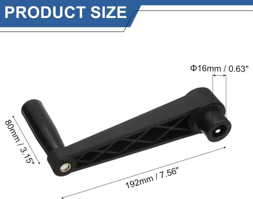 Miniatura 2 de uxcell Mango de máquina giratorio de 0.630 x 7.559 in (diámetro x L), mango de manivela de torno universal para máquina de molienda de torno