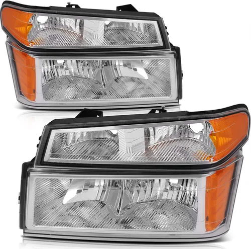 Miniatura 20 de Conjunto de faros delanteros para Chevy Avalanche 1500 2003-2006 para Avalanche 2500 03-06 para 1500 Classic 2007 carcasa negra reflector ámbar