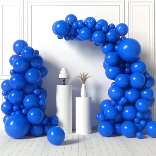 Miniatura 7 de HOUSE OF PARTY Globos azules metálicos: guirnalda de globos azules, globos metálicos azules de 5/12/18 pulgadas para decoraciones de graduación