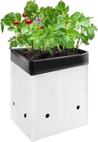 VIVOSUN Paquete de 50 bolsas de cultivo de 1 galón para plantas, contenedores de película de panda en blanco y negro, bolsa de plástico gruesa para
