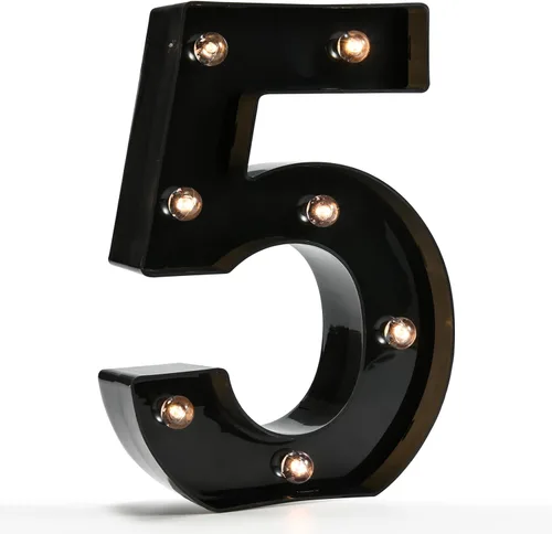 Miniatura 32 de Oycbuzo - Letras con iluminación Led, letras del alfabeto, color negro, para decoración de bares, festivales, cumpleaños, bodas