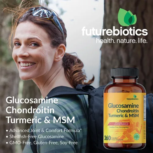 Miniatura 3 de Futurebiotics Glucosamina, condroitina, cúrcuma y MSM fórmula avanzada para articulaciones, apoya articulaciones saludables y movilidad, sin OMG, 60