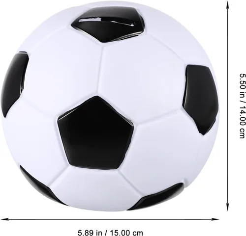 Miniatura 2 de Kisangel - Alcancía de fútbol para niños y niñas, pelota de fútbol, monedas, decoración del hogar, 5.90 pulgadas, lindo dinero de dibujos animados