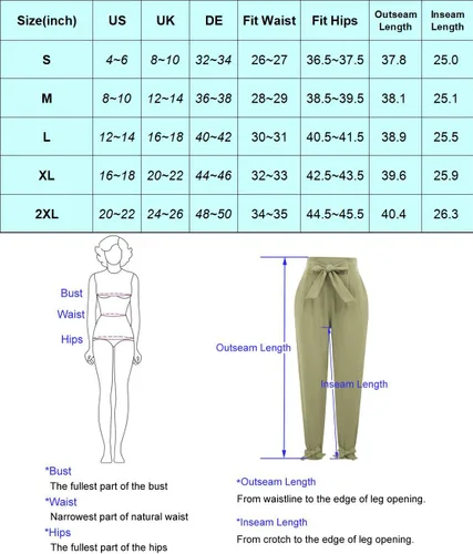 Miniatura 6 de GRACE KARIN - Pantalón deportivo tipo lápiz para mujer, diseño informal de tiro alto para el trabajo, con lazo y bolsillos