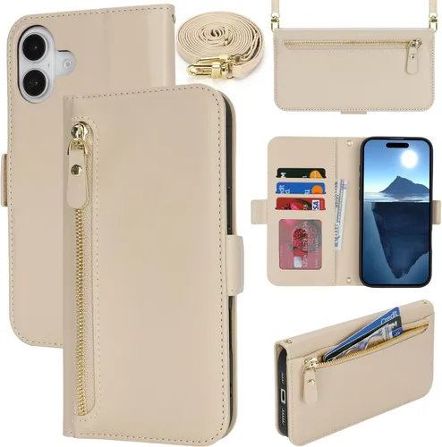 Miniatura 21 de Lipvina Funda tipo cartera para iPhone 12 Pro Max / 13 Pro Max para mujeres, bolsillo con cremallera, funda de teléfono de cuero PU con soporte