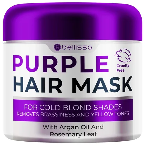 Mascarilla capilar morada – Acondicionador profundo y tóner para cabello rubio y cobrizo – Reparación hidratante y tratamiento después de la lejía