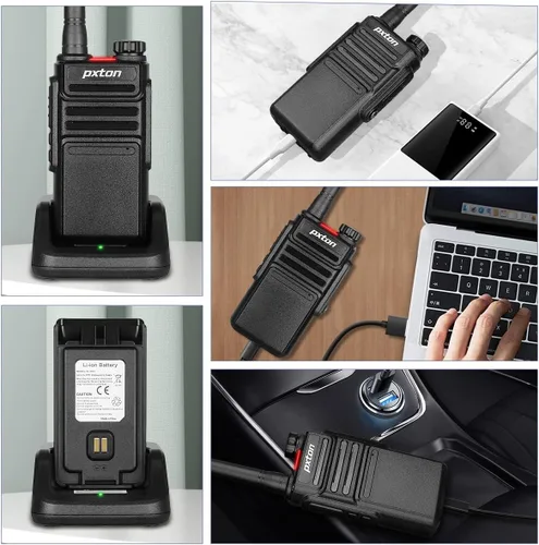 Miniatura 3 de pxton 999S Walkie Talkies recargables para adultos de largo alcance con auriculares actualizados y estación de carga, radios de mano GMRS de dos