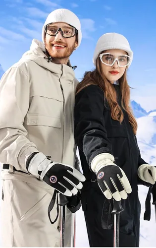 Miniatura 7 de Guantes de nieve de esquí de invierno para hombres, mujeres, jóvenes Guantes de calentamiento de manos impermeables para pantalla táctil y clima