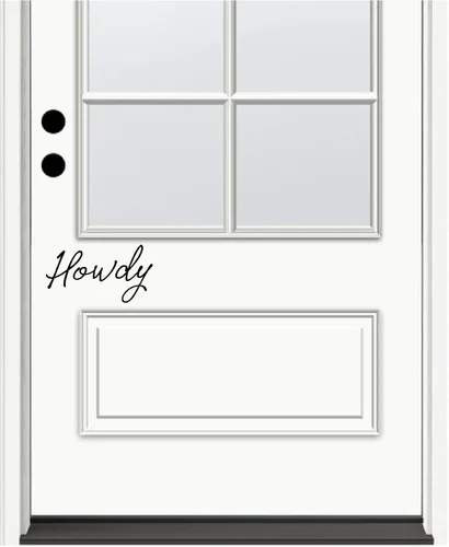 Adhesivo para puerta delantera, howdy - Calcomanías de vinilo inspiradoras para pared (negro)