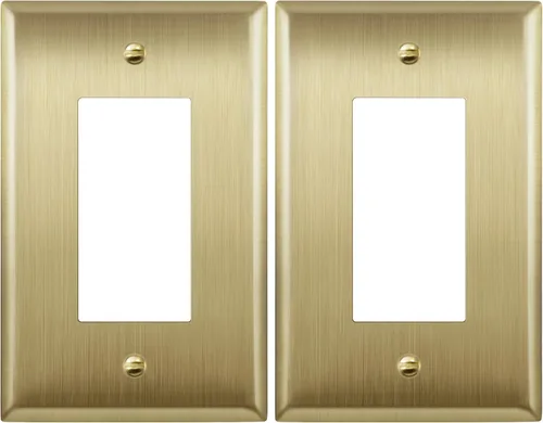 Miniatura 23 de LIDER Placa decorativa de pared de metal para interruptor o receptáculo, cubierta de salida de acero inoxidable, resistente a la corrosión
