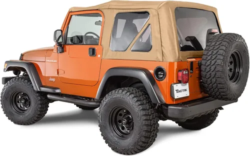 Miniatura 10 de TACTIK Solo Tejido de Reemplazo de Techo Blando - Se Ajusta a Jeep Wrangler TJ 1997-2006 - Techo Blando de Tejido a Medida con Ventana Lateral