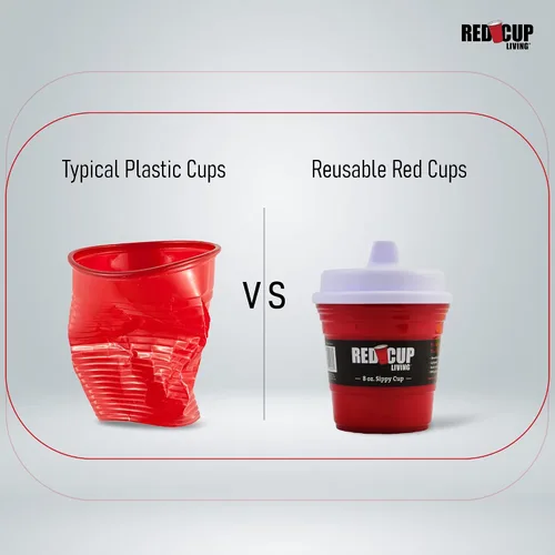 Miniatura 6 de Red Cup Living Vaso entrenador para bebé, 8 onzas, sin BPA, a prueba de derrames, no tóxico, apto para lavavajillas, tapa a prueba de fugas, fácil