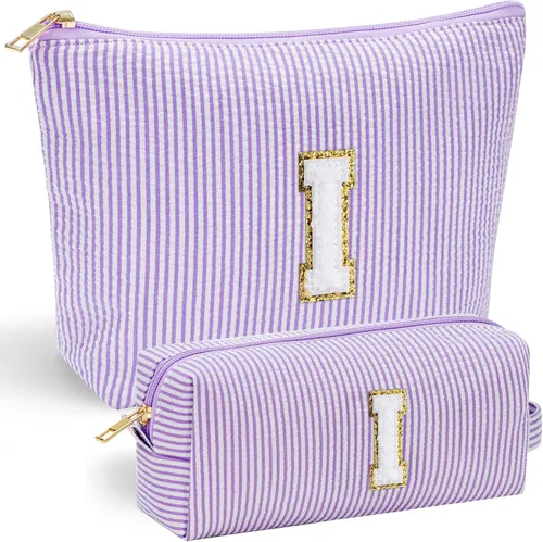 Miniatura 126 de YOOLIFE Regalos del Día de la Madre para mujeres, bolsa de maquillaje con inicial, bolsa de cosméticos, bolsa de maquillaje de viaje, regalos Rosado