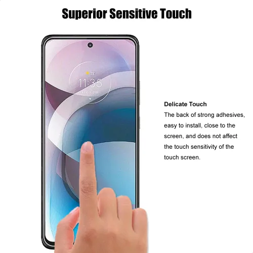 Miniatura 6 de (3+3) Protector de pantalla de vidrio templado con protector de lente de cámara, antiarañazos, transparente HD (3+3) para Motorola Moto G 5G y One