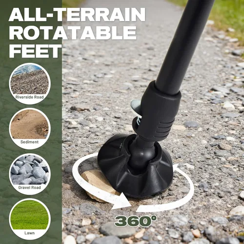 Miniatura 4 de X Strike Silla de pesca plegable de gran tamaño con soporte para caña, resistente, 350 libras, pies ajustables y acolchados, silla de camping