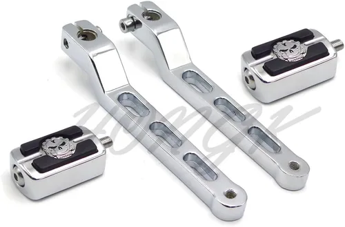 Miniatura 4 de HONGK - Palancas de cambio de talón/punta de aluminio cromado con clavijas de palanca de cambios compatibles con H-D Heritage Softail FLST