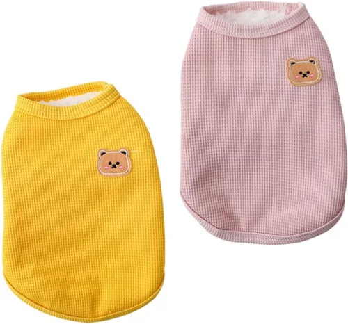 Miniatura 12 de Camisas de algodón para perros y gatos - Chalecos sin mangas suaves, transpirables y elásticos para perros pequeños y medianos