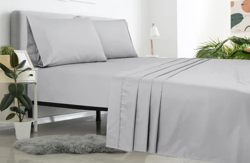 Miniatura 7 de Royale Linens Sábana encimera Twin XL - Sábanas lisas ultrasuaves de microfibra cepillada 1800 solamente - Libre de arrugas y resistente a las Plata