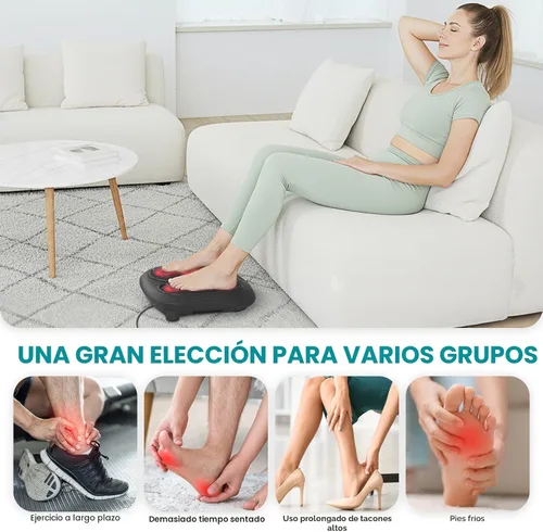 Miniatura 8 de Nekteck Masajeador de pies con calor, Máquina masajeadora de pies eléctrica Shiatsu con calor y amasado para neuropatía, fascitis plantar, masaje