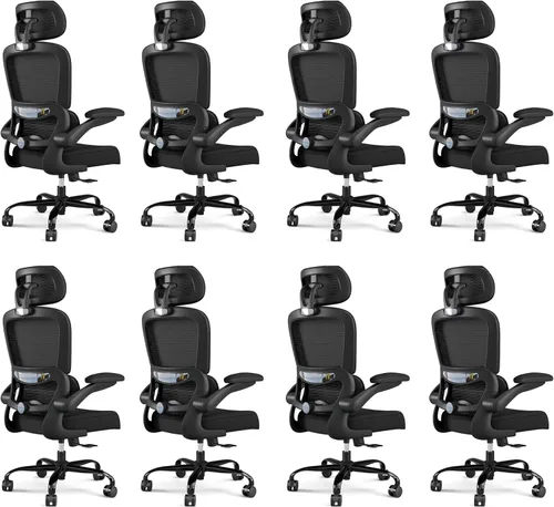 Miniatura 15 de TRALT Silla de oficina ergonómica, silla de escritorio de malla para el hogar de 330 libras, sillas de escritorio de oficina con ruedas, cómodas