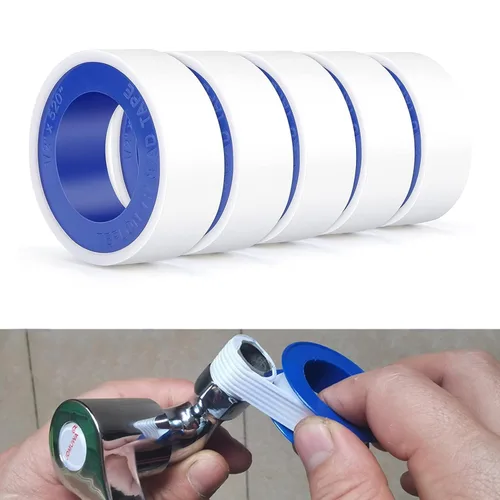 Miniatura 10 de 2 rollos de cinta de teflón de 1/2 pulgada de ancho x 520 pulgadas de largo, cinta de sellado de tuberías y hilo de fontanería, sello sellador