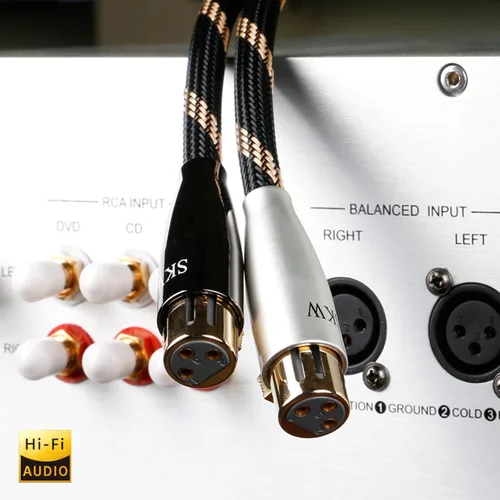 Miniatura 3 de SKW Un par de cables XLR macho a XLR hembra de 3 pines para micrófonos y equipos de estudio, cable blindado trenzado de alta resistencia de 1.64