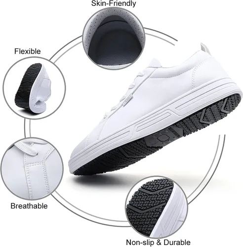 Miniatura 5 de LMQLZHYC Zapatos de trabajo antideslizantes para hombre, zapatos de servicio de alimentos, zapatos de chef, zapatos de enfermería