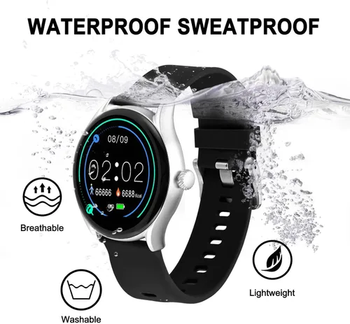 Miniatura 117 de BISONSTRAP Correas de reloj de silicona, correas de reloj delgadas con liberación rápida, 0.787 in, negro con hebilla negra