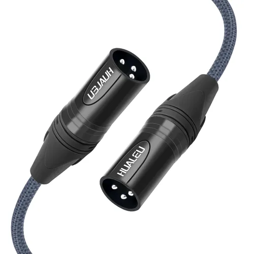 Miniatura 8 de Paquete de 2 cables de audio de equilibrio de 3 pines hembra a hembra, cables de conexión de micrófono de 3 pines, cables de conexión XLR hembra DMX