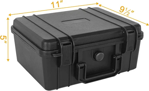 Miniatura 4 de Funda rígida protectora a prueba de golpes y resistente al agua con inserción de espuma DIY personalizada para cámara, etc, 11 X 9.5 X 5 pulgadas
