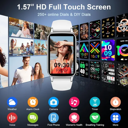 Miniatura 6 de Reloj inteligente (respuesta/hacer llamada), nuevo rastreador de fitness 2025 para hombres y mujeres, reloj de fitness HD de 1.57 pulgadas, monitor