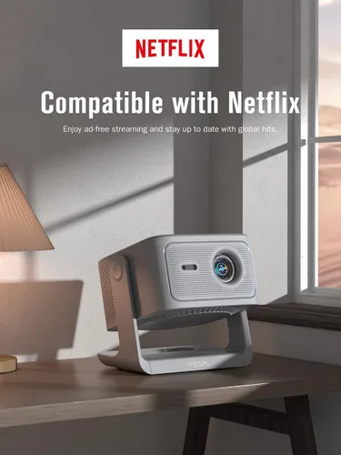 Miniatura 2 de 【2200ANSI y aplicación con licencia oficial】Proyector inteligente 4K con WiFi y Bluetooth, VISSPL 3D Dolby Audio y enfoque automático, proyector