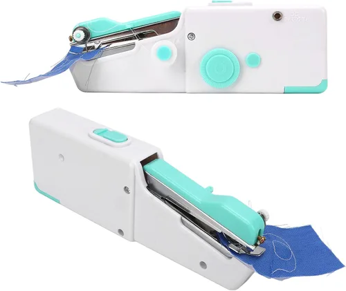 Miniatura 9 de Máquina de coser de mano, mini máquina de coser portátil, pequeña máquina de reparación, herramienta doméstica para telas, ropa, niños, tela, hogar