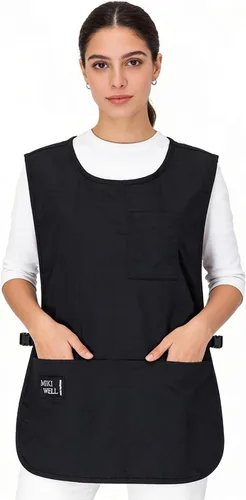 Delantal impermeable unisex de trabajo con 4 bolsillos, delantal tipo faja, ultraligero, para chef y camarero, overol de trabajo Negro