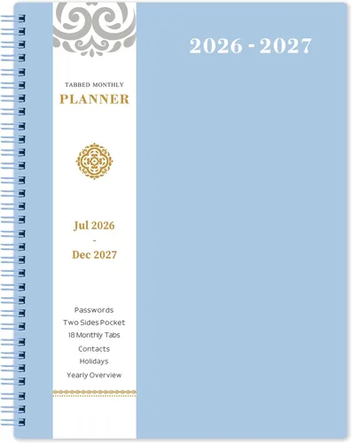 Miniatura 11 de Agenda mensual 2026 - Agenda 2026, agenda de enero 2026 a diciembre 2026, calendario mensual de 12 meses con pestañas y bolsillo, etiquetas