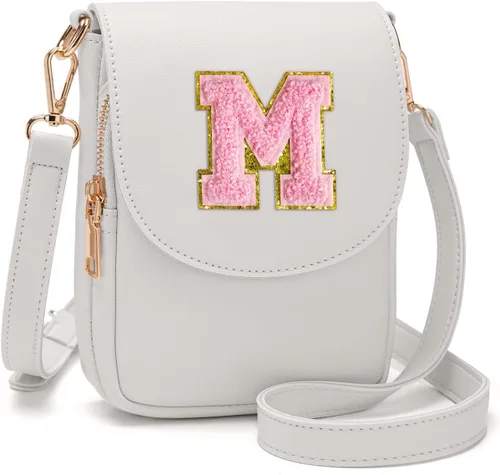 Miniatura 123 de Viverte Bolso Cruzado para Niñas Adolescentes Pequeñas, Bolso Inicial para Celular, Pequeña Cartera para Niños Pequeños, Bolso de Cuero con Tres