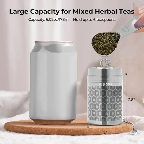 Miniatura 5 de Reinmoson Colador de Té Grande para Té Suelto y Especias para Cocina, Coladores de Malla Extra Fina, Colador de Té de Hojas Sueltas de Acero 1