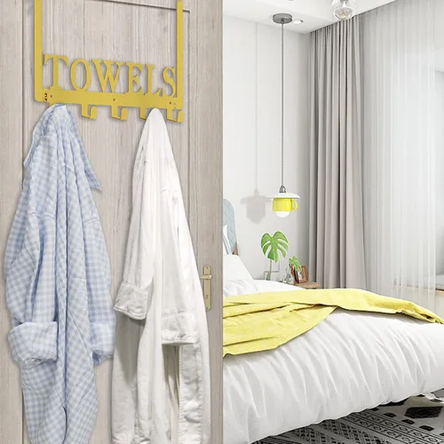 Miniatura 3 de Ganchos para Colgar sobre la Puerta, Soporte para Toallas para Baño, Toallero de Montaje en Puerta, Ganchos para Toallas para Dormitorio Cocina