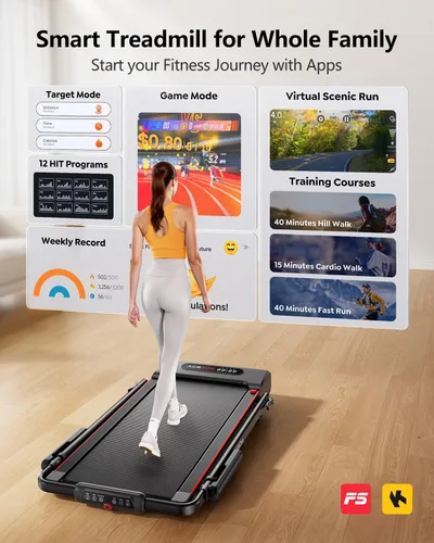 Miniatura 5 de Acezoe 3 in 1 Under Desk Treadmill with Incline, Walking Pad with Removable Desk Workstation, Adjustable Height for Different Need, 300lbs Capacity