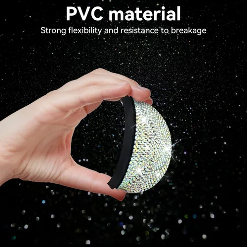 Miniatura 3 de SINGARO Posavasos brillantes para automóvil, 2 portavasos antideslizantes universales, posavasos decorativos integrados, accesorios interiores