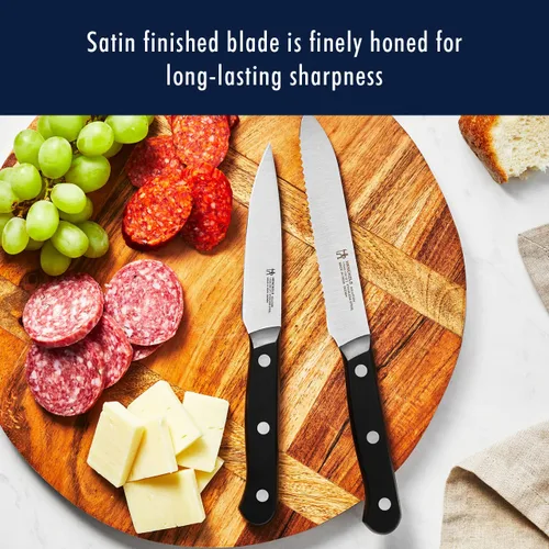 Miniatura 6 de HENCKELS Solution - Juego de 15 cuchillos ultraafilados con bloque, cuchillo de chef, cuchillo de pan, cuchillo de carne, ingeniería alemana Negro