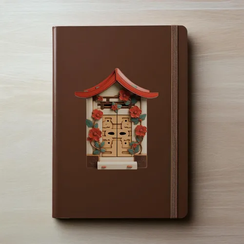 Miniatura 6 de Casa tradicional japonesa - Adhesivo de pared para puerta de hadas