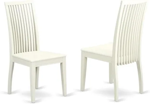 Miniatura 4 de East West Furniture BOIP3-LWH-W - Juego de mesa de cocina de 3 piezas para espacios pequeños que contiene una mesa de comedor redonda y 2 sillas