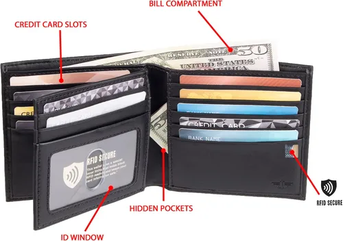 Miniatura 4 de Dockers Mens piel Capacidad extra Slimfold Bifold Wallet