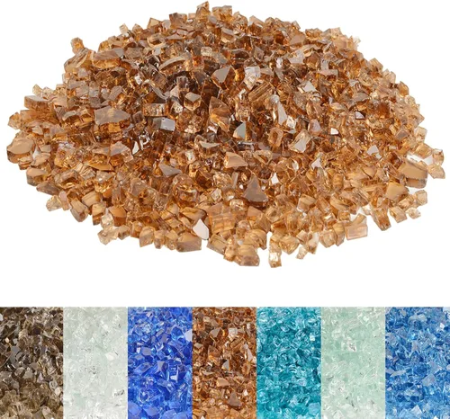 Miniatura 11 de Skyflame Vidrio de fuego de alto brillo de 10 libras para hoyo de fuego, chimenea y paisajismo (1/2 pulgada, azul aguamarina)