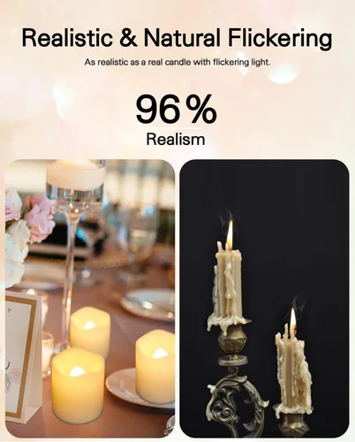 Miniatura 3 de SHYMERY Velas votivas sin llama, paquete de 50 velas LED eléctricas parpadeantes falsas que funcionan con pilas, más de 200 horas de duración LED